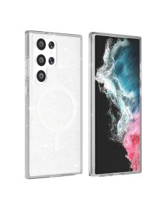 Samsung Galaxy S24 Ultra Mobilskal Stöttåligt med Glitter - Transparent