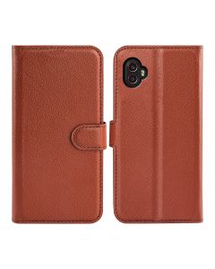 Samsung Galaxy Xcover 6 Pro Plånboksfodral med Stativ - Brun- G-SP.se