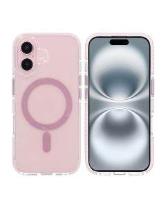 iPhone 16 Mobilskal Magnet Dubbelskydd - Rosa