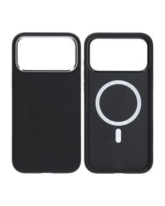 Mobilskal konstläder med Magsafe för iPhone 17 Pro - Svart