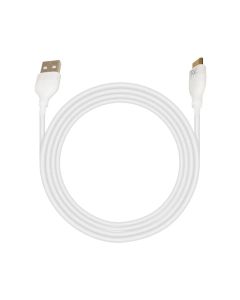 Rvelon Laddkabel USB A till USB C Silikon 60W - 1M Vit