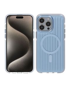 Mönstrat TPU Skal till iPhone 15 Pro med MagSafe - Blå