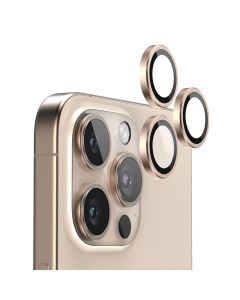 iPhone 16 Pro/16 Pro Max Kameralins med metallram - Guld
