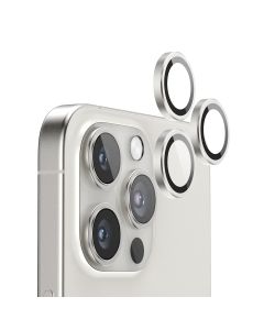 iPhone 16 Pro och 16 Pro Max Kameralins med metallram - Vit