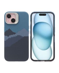 iPhone 15 Skal med Magsafe och Utfällbart Stativ - Berg Blå