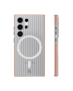 Samsung Galaxy S24 Ultra Mobilskal Korrugerad med Magnet Rvelon - Orange