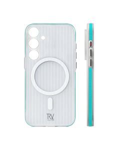 Samsung Galaxy S24 Plus Mobilskal Korrugerad med Magnet Rvelon - Blå