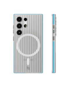 Samsung Galaxy S24 Ultra Mobilskal Korrugerad med Magnet Rvelon - Blå