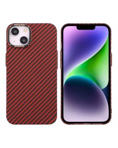 iPhone 15 Plus Mobilskal i Kolfiber - Röd- G-SP.se