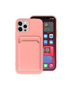 iPhone 13 Silikonskal med Korthållare - Rosa- G-SP.se