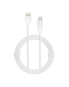 Rvelon iPhone-kabel USB A till Lightning MFi Silikon 2M Vit