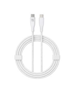 Rvelon USB-C Flätad Laddkabel 60W Snabbladdning 2m - Vit