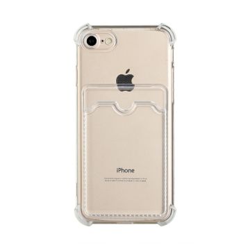 iPhone 7/8/SE (2020/2022) Stöttåligt Skal med Korthållare - Transparent- G-SP.se