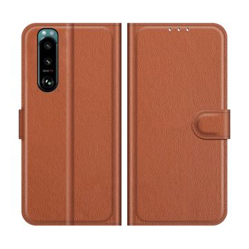 Sony Xperia 5 III Plånboksfodral med Stativ - Brun- G-SP.se