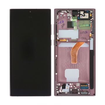 Samsung Galaxy S22 Ultra (S908B) Skärm med LCD Display Original - Burgundy- G-SP.se