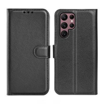 Samsung Galaxy S23 Ultra Plånboksfodral med Stativ - Svart- G-SP.se