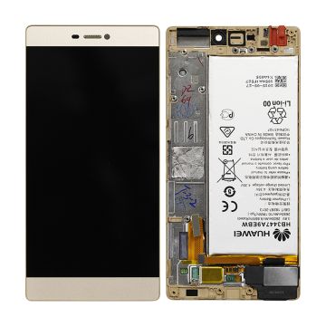 Huawei P8 Skärm/Display med Batteri OEM - Guld- G-SP.se