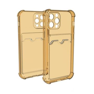 iPhone 13 Pro Stöttåligt Skal med Korthållare - Gul- G-SP.se