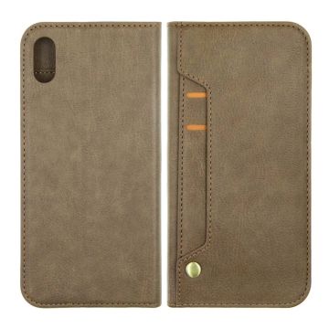 iPhone XS Max Plånboksfodral med Stativ och Extra Kortfack - Grå- G-SP.se