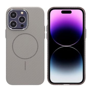 iPhone 14 Pro Max Mobilskal Carbonmönstrad - Grå