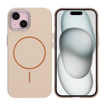 iPhone 15 Mobilskal Carbonmönstrad - Guld