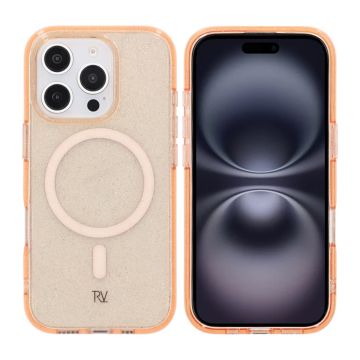 iPhone 16 Pro Rvelon Mobilskal TPU med MagSafe - Glitter Guld