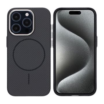 iPhone 15 Pro Mobilskal Carbonmönstrad - Svart