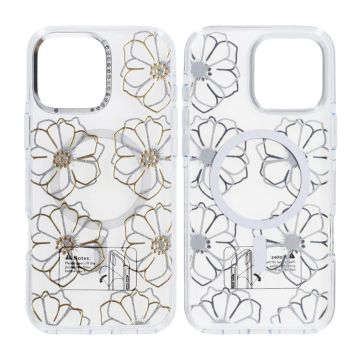 Skal Magsafe till iPhone 16 Pro Max - Transparent med blommor