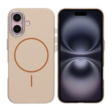 iPhone 16 Mobilskal Carbonmönstrad - Guld