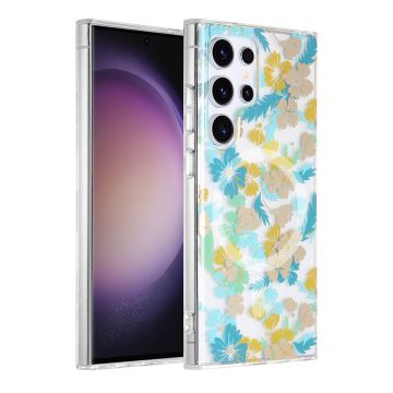 Skal Magnet för Samsung Galaxy S23 Ultra - Blommor Turkos