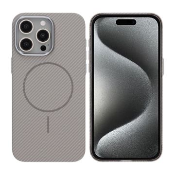 iPhone 15 Pro Max Mobilskal Carbonmönstrad - Grå