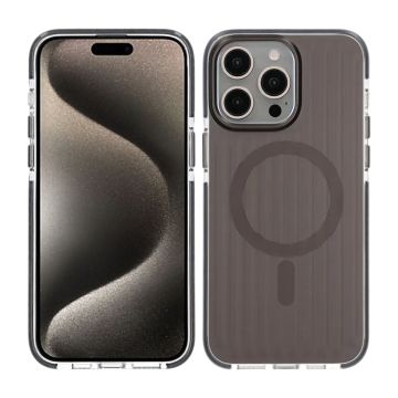 Mönstrat TPU Skal till iPhone 15 Pro med MagSafe - Svart