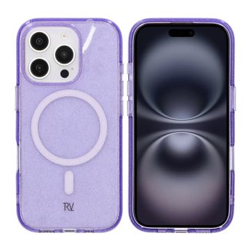 iPhone 16 Pro Rvelon Mobilskal TPU med MagSafe - Glitter Lila