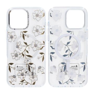 Skal Magsafe till iPhone 16 Pro Max - Transparent blommor och kvistar