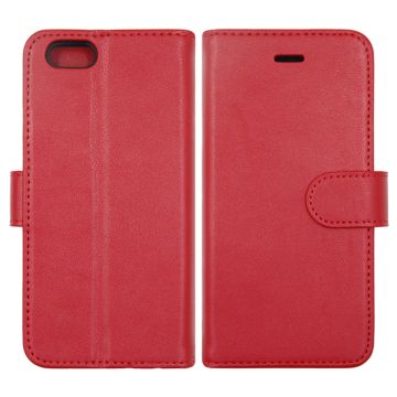 iPhone 6/6S Plånboksfodral Läder med Stativ - Röd- G-SP.se