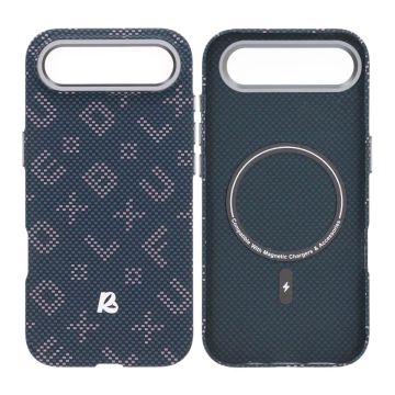 Mobilskal Aramidfiber för iPhone Air - Blå med text