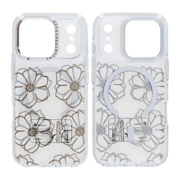 Mobilskal Magsafe till iPhone 17 Pro - Transparent med blommor