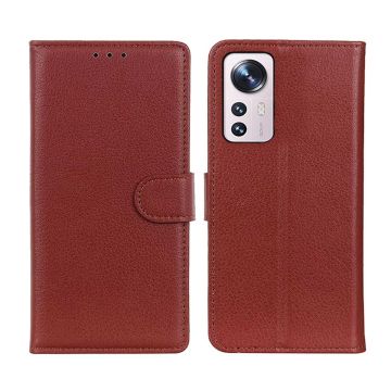 Xiaomi 12 Pro Plånboksfodral med Stativ - Brun- G-SP.se