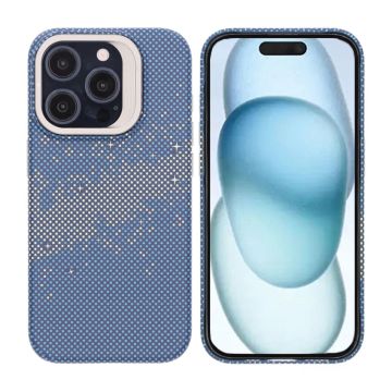 iPhone 15 Pro Skal med Magsafe och Utfällbart Stativ - Blå/Guld