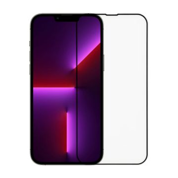 Skärmskydd iPhone 13 Pro Max/14 Plus - 3D Härdat Glas Svart- G-SP.se