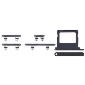 Knappar och Simkorthållare för iPhone 16/16 Plus - Svart