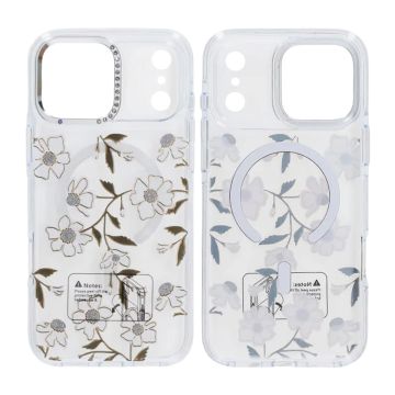Skal Magsafe till iPhone 17 Pro - Transparent blommor och kvistar