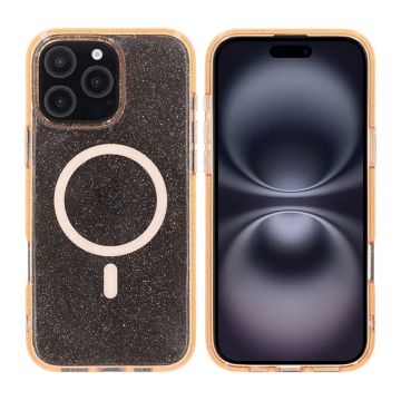 iPhone 16 Pro Max Rvelon Mobilskal TPU med MagSafe - Glitter Guld