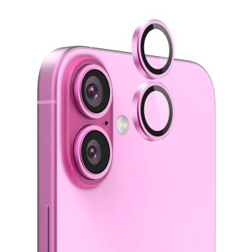 iPhone 16/16 Plus Kameralins med metallram - Lila