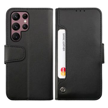 Samsung Galaxy S23 Ultra Plånboksfodral Extra Kortfack Rvelon - Svart- G-SP.se