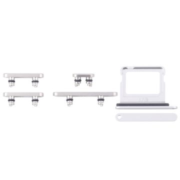 Knappar och Simkorthållare för iPhone 16/16 Plus - Vit