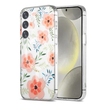 Samsung Galaxy S24 Mobilskal Magnet - Blommor Rosa