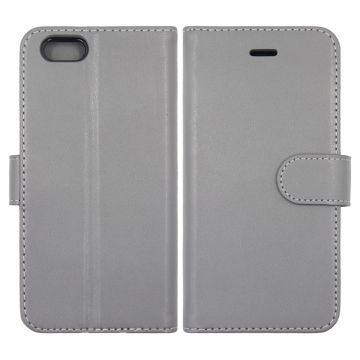iPhone 6/6S Plånboksfodral Läder med Stativ - Grå- G-SP.se