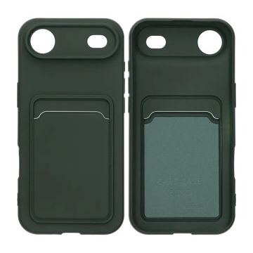 Mobilskal Silikon med Korthållare för iPhone Air - Militärgrön