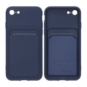 iPhone 7/8/SE (2020/2022) Silikonskal med Korthållare - Blå- G-SP.se